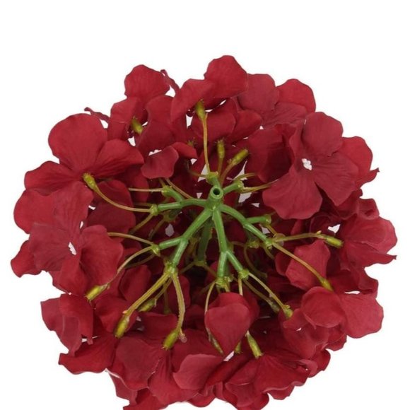 10 pack Burgundy Wine Silk Hydrangea Flower with Stems Wedding Home Bouquet - Picture 3 of 4